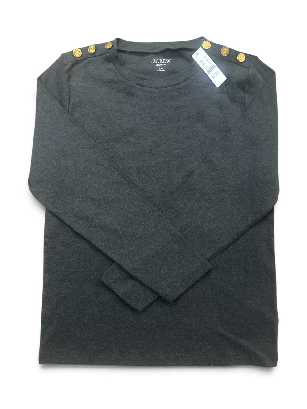J.Crew Perfect-Fit Lion Button Long Sleeve Tee XXL NWT